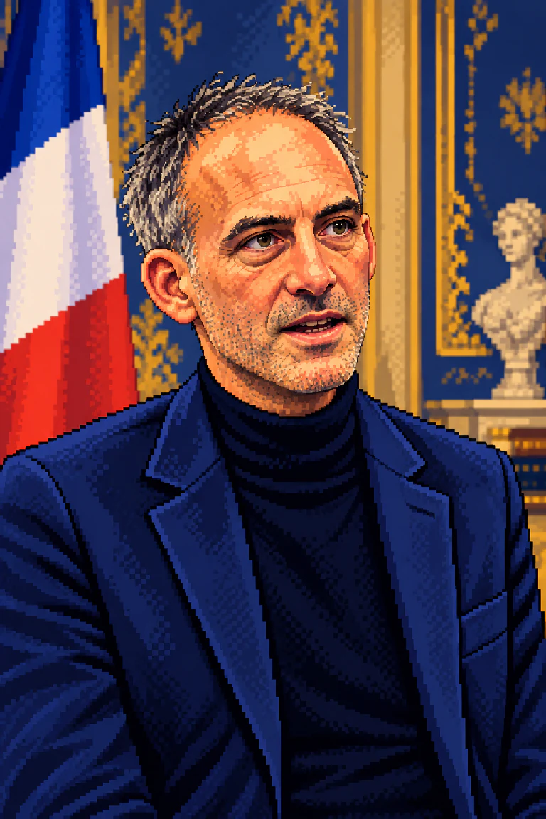 Portrait caricatural de Raphaël Gluck fade